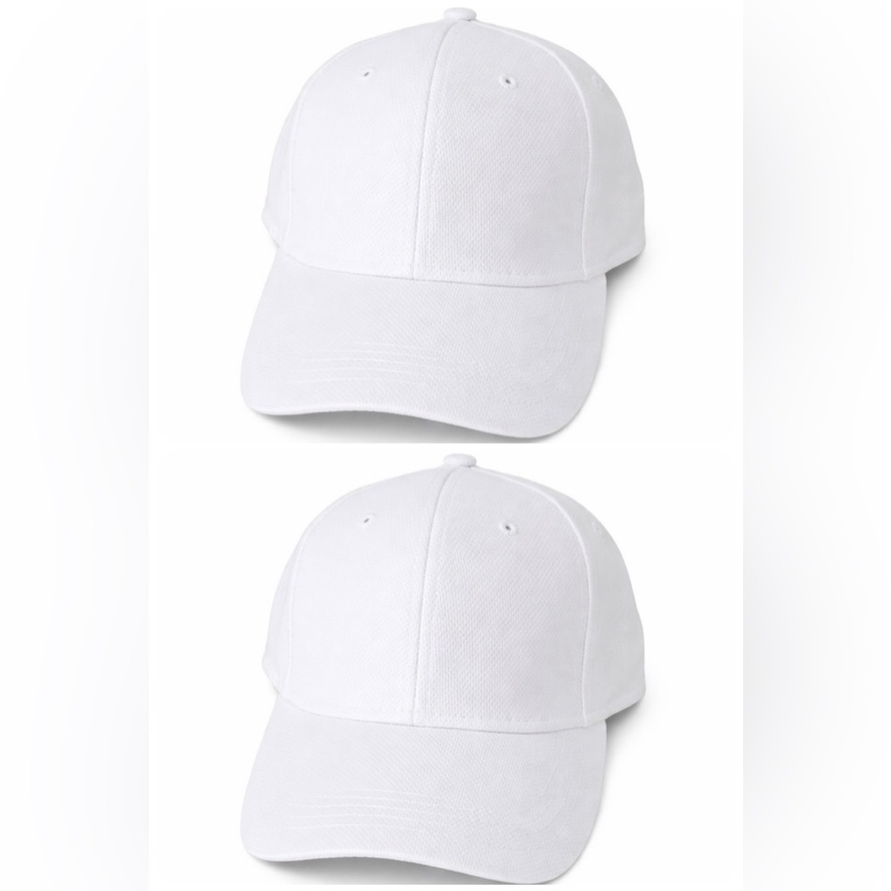 Baseball Caps 2-Athletic Works  Unisex Classic White Baseball Caps DriWorks Mo